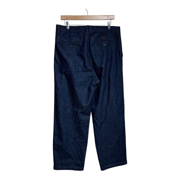 Banana Republic Smithfield Men's Dark Wash Denim Pleated Trousers Size 34 - Picture 2 of 7